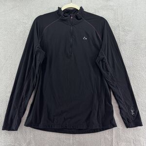 Merino Blend By Paradox Base Layer Womens L Black 1/4 Zip Logo Pullover Outdoor
